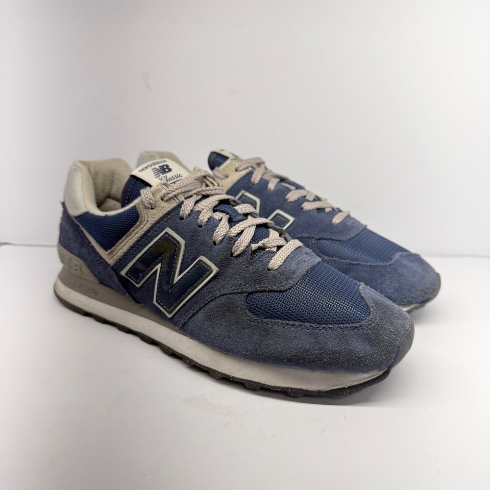 New Balance Classic 574 Core Shoes Size 9.5 Mens Color Navy/White